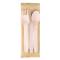 Tris posate monouso con tovagliolo 16 cm legno - 27222