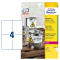 Etichetta in poliestere adesivo L4719 - 105 x 148 mm - 4 etic. Per foglio - bianco - conf. 20 fogli A4 - Avery - L4719-20 - 4004182049785 - DMwebShop