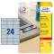 Etichetta in poliestere adesivo L6133 - permanenti - 70 x 37 mm - 24 etic. per foglio - argento - conf. 20 fogli A4 - Avery - L6133-20 - 4004182049839 - DMwebShop
