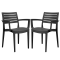 Sedia Firenze - con braccioli - 59 x 51 x 80 cm - polipropilene - antracite - conf. 2 pezzi - Grandsoleil - S6637Y - DMwebShop
