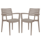 Sedia Firenze - con braccioli - 59 x 51 x 80 cm - polipropilene - juta - conf. 2 pezzi - Grandsoleil - S6637J - 23PR000355 - DMwebShop