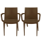 Sedia Venice - con braccioli - 59 x 51 x 80 cm - polipropilene - moka - conf. 2 pezzi - Grandsoleil - S6624MK - 23PR000358 - DMwebShop