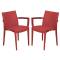 Sedia Venice - con braccioli - 59 x 51 x 80 cm - polipropilene - rosso - conf. 2 pezzi - Grandsoleil - S6624R - S6624RS2 - DMwebShop