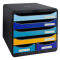 Cassettiera Big Box Maxi Bee Blue - 6 cassetti A4 - nero-multicolore - Exacompta - 3124202D - 9002494312424 - DMwebShop