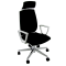 Poltrona semidirezionale Larissa LR1B - con braccioli fissi e poggiatesta - nero - Unisit - LA1BPG/BRFB/EN - 8050043742902 - DMwebShop