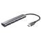 Hub Halyx - 4 porte - da USB-C a USB-A 3.2 Gen1 - alluminio - grigio - Trust - 24948 - 8713439249484 - DMwebShop