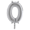 Palloncino - numero 0 - H 36 cm - mylar - argento - Big Party - 42840 - 8020834428407 - DMwebShop