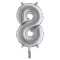 Palloncino - numero 8 - H 36 cm - mylar - argento - Big Party - 42848 - 8020834428483 - DMwebShop