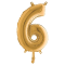 Palloncino - numero 6 - H 36 cm - mylar - oro - Big Party - 42706 - 8020834427066 - DMwebShop