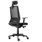Poltrona semidirezionale Light LLNPG - con braccioli regolabili e poggiatesta - nero - Unisit - LLNPG/BRF/ON - DMwebShop