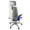 Poltrona semidirezionale Larissa LR1G - con braccioli regolabili e poggiatesta - blu - Unisit - LA1GPG/BR3DG/SB - DMwebShop