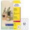 Cartellino stampabile resistente - plastica 190 micron - laser - Ø 60 mm - 12 pezzi per foglio - 10 fogli - bianco - Avery - T3004-10 - 4004182335390 - DMwebShop
