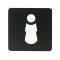 Pittogramma adesivo - toilette donna - 16 x 16 cm - PVC - nero-bianco - Stilcasa - PR2-D - 8033630015191 - DMwebShop