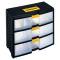 Cassettiera portautensili modulare - 3 cassetti - con maniglia - 39,1 x 19,7 x 33,4 cm - PPL - trasparente-nero - Store-Age - Terry - 1002301 - 8005646023019 - DMwebShop