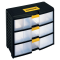 Cassettiera portautensili modulare - 3 cassetti - con maniglia - 39,1 x 19,7 x 33,4 cm - PPL - trasparente-nero - Store-Age - Terry - 1002301 - 8005646023019 - DMwebShop
