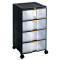 Cassettiera portautensili modulare - 4 cassetti - con maniglia e ruote - 39,1 x 39 x 62,9 cm - PPL - trasparente-nero - 1002296 - 8005646022968 - DMwebShop