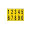 Numeri adesivi da 0 a 9 - in PVC - 56 x 99 mm - 10 etichette per foglio - 1 foglio - nero-giallo - Cartelli Segnalatori - 905.09 - 8400905101819 - DMwebShop