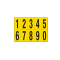 Numeri adesivi da 0 a 9 - in PVC - 56 x 99 mm - 10 etichette per foglio - 1 foglio - nero-giallo - Cartelli Segnalatori - 905.09 - 8400905101819 - DMwebShop