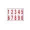 Numeri adesivi da 0 a 9 - in PVC - 56 x 99 mm - 10 etichette per foglio - 1 foglio - rosso-bianco - Cartelli Segnalatori - 915.09 - 8400915101816 - DMwebShop