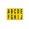 Lettere adesive da A a J - in PVC - 56 x 99 mm - 10 etichette per foglio - 1 foglio - nero-giallo - Cartelli Segnalatori - 905AJ - 8409051101827 - DMwebShop