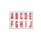 Lettere adesive da A a J - in PVC - 56 x 99 mm - 10 etichette per foglio - 1 foglio - rosso-bianco - Cartelli Segnalatori - 915AJ - 8409151101826 - DMwebShop