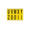 Lettere adesive da U a Z - in PVC - 70 x 124 mm - 10 etichette per foglio - 1 foglio - nero-giallo - Cartelli Segnalatori - 906UZ - 8409063101839 - DMwebShop
