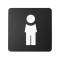Pittogramma adesivo toilette uomo 16 x 16 cm PVC nero bianco - 11891