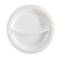 Piatto piano a 2 scomparti monouso - rotondo - Ø 23 cm - canna da zucchero - bianco - conf. 50 pezzi - Signor Bio - BPC005BIO50B - 8055715780299 - DMwebShop