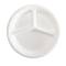 Piatto piano a 3 scomparti monouso - rotondo - Ø 26 cm - canna da zucchero - bianco - conf. 50 pezzi - Signor Bio - BPC006BIO50B - 8055715780329 - DMwebShop