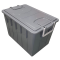Cassa multiuso - con coperchio e manici - 58 x 38 x 38 cm - 60 lt - PP - grigio scuro-grigio chiaro - Mobilplastic - 143/60-GRI - 8004331143629 - DMwebShop