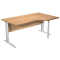 Scrivania Compact Destro Easy - 160 x 60-80-100 cm - Faggio-grigio alluminio - Artexport - 008K211/6/AA - DMwebShop