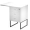Cassettiera Essence - 3 cassetti - con supporto metal e top - 41,5 x 49,5 x 57,6 cm - Bianco-Antracite - Artexport - 419MET+TOP80/3-AF - DMwebShop