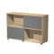 Libreria bassa Essence - 2 ante scorrevoli - rovere-antracite - Artexport - 17066/CT - DMwebShop