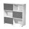 Libreria media Essence - 3 ante scorrevoli - bianco-antracite - Artexport - 17065/3T - DMwebShop