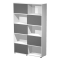 Libreria alta Essence - 5 ante scorrevoli - bianco-antracite - Artexport - 17060/3T - DMwebShop