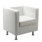 Poltrona Pragma PR1 - con braccioli inclusi - similpelle - bianco - Unisit - PR1/KQ - DMwebShop