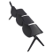 Panca attesa Alpha AP3P - 3 posti - senza braccioli - nero - Unisit - AP3P/NE - DMwebShop