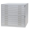 Portadisegni orizzontale - 10 cassetti - per fogli A0 - 137 x 96 x 122 cm - metallo - grigio chiaro - Tecnotelai - D7285 - DMwebShop