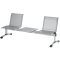 Panca attesa Plexus - 2 posti - con tavolo - senza braccioli - grigio - Unisit - PS2PT - DMwebShop