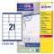Etichetta adesiva L7160 - permanente - 63,5 x 38,1 mm - 21 etichetta per foglio - bianco - conf. 100 fogli A4 - Avery - L7160-100 - 5014702175268 - DMwebShop
