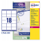 Etichetta adesiva L7161 - permanente - 63,5 x 46,6 mm - 18 etichette per foglio - bianco - conf. 100 fogli A4 - Avery - L7161-100 - 5014702003219 - DMwebShop