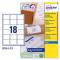 Etichetta adesiva J8161 - permanente - adatta a stampanti inkjet - 63,5 x 46,6 mm - 18 etichette per foglio - bianco - conf. 25 fogli A4 - Avery - J8161-25 - 5014702109034 - DMwebShop