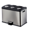 Pattumiera a pedale Multiflux - 59,3x38,2x43 cm - 3 secchi da 12 lt - ciascuno - inox - Medial International - 106500 - 8033433774585 - DMwebShop