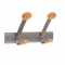 Appendiabiti da muro - 30 x 11,2 x 17,5 cm - 2 posti metallo-legno grigio metallo e legno chiaro - Alba - PMV2 - 3129710013128 - DMwebShop