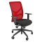 Sedia operativa PNA - con ruote e braccioli - schienale in rete rosso-seduta nero - Unisit - PENA/BRF/EN/R. - 8050043743985 - DMwebShop