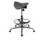 Sedia tecnica a sella E19W - con poggiapiedi telescopico - piedini in gomma - nero-acciaio - Unisit - EOE19W-N - 8050043749826 - DMwebShop