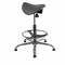 Sedia tecnica a sella E19W - con poggiapiedi telescopico - piedini in gomma - nero-acciaio - Unisit - EOE19W-N - 8050043749826 - DMwebShop