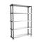 Scaffale 5 ripiani 119 x 45 x 185 cm PPL metallo grigio nero - 13095