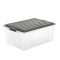Contenitore Compact - 57 x 40 x 25 cm - A3 - 38 lt - PPL - coperchio nero - trasparente - Rotho - F717677 - 7610859153586 - DMwebShop