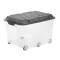 Contenitore Roller 6 - con ruote - 59,5 x 40 x 37 cm - 57 lt - PPL - coperchio nero - trasparente - Rotho - F600179 - 7610859153579 - DMwebShop